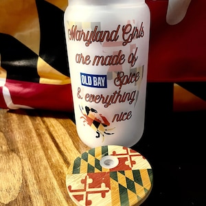 glass maryland girls tumbler 16 oz