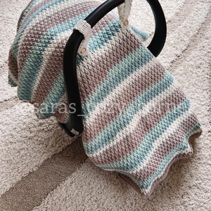 Manta para asiento de coche para bebé original, regalo de Navidad para bebé, funda para asiento de coche para recién nacido, regalo para bebé tejido a mano