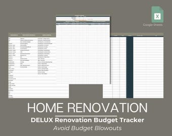 Rastreador de presupuesto de renovación / Estimador de presupuesto para propietarios y diseñadores / Herramienta realista para la planificación de costos de proyectos