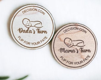 Eltern Entscheidung Münze, Geschenk für neue Eltern, lustiges Babypartygeschenk, Geschenk für neue Eltern, Weihnachtsgeschenk, 2024 Weihnachten, Weihnachtsgeschenk