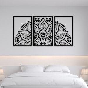 Mandala Wall Art for Bedroom, Boho Style Wall Decor, Large Above Bed, Zen Meditation Wall Art, Bohemian Home Decor, Yoga Room Wall Hanging