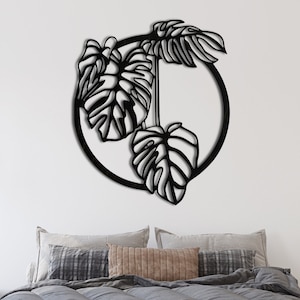 Tropical Leaf Wood Wall Art, Monstera Leaf Wall Art, Large Tropical Leaf Wall Decor, Plant Themed Artwork, Plant Themed Artwork