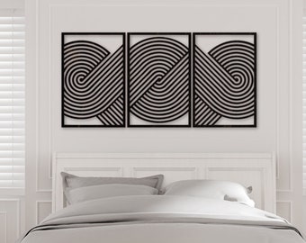 Abstract Boho Wood Wall Art | Minimalist Wall Art | Abstract Wood Wall Art | Geometric Design | Above the Bed Wall Decor | Over Couch