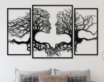 Levensboom houten muur kunst, extra grote muur kunst set, 3 paneel houten muur kunst, levensboom muur decor, paneel houten muur kunstgalerie