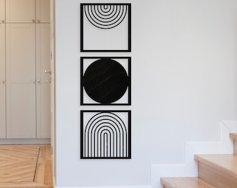 Mid Century Modern Style Wall Art | Vertical Boho Wall Decor | Wall Hangings |Modern Wall Decor | Minimalist Wall Art | Behind the Couch