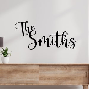 Family Last Name Sign, Personalized Family Name, Custom Last Name sign, Last Name wood cut out, Newlywed Gift, Family Name Heirloom