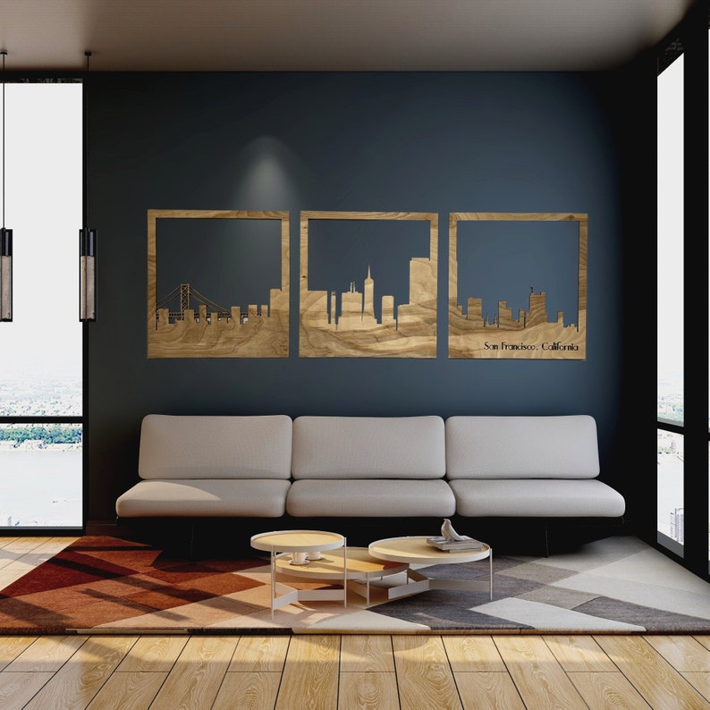 Triptych Wall Art City Skyline Wall Decor New York Skyline Etsy