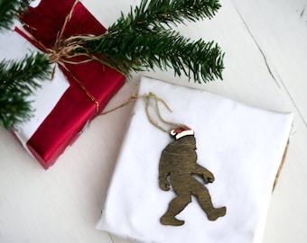 Bigfoot-kerstversiering, sasquatch met kerstmuts, witte olifant cadeau, Wheres Bigfoot, cadeau ruilen voor vakantie