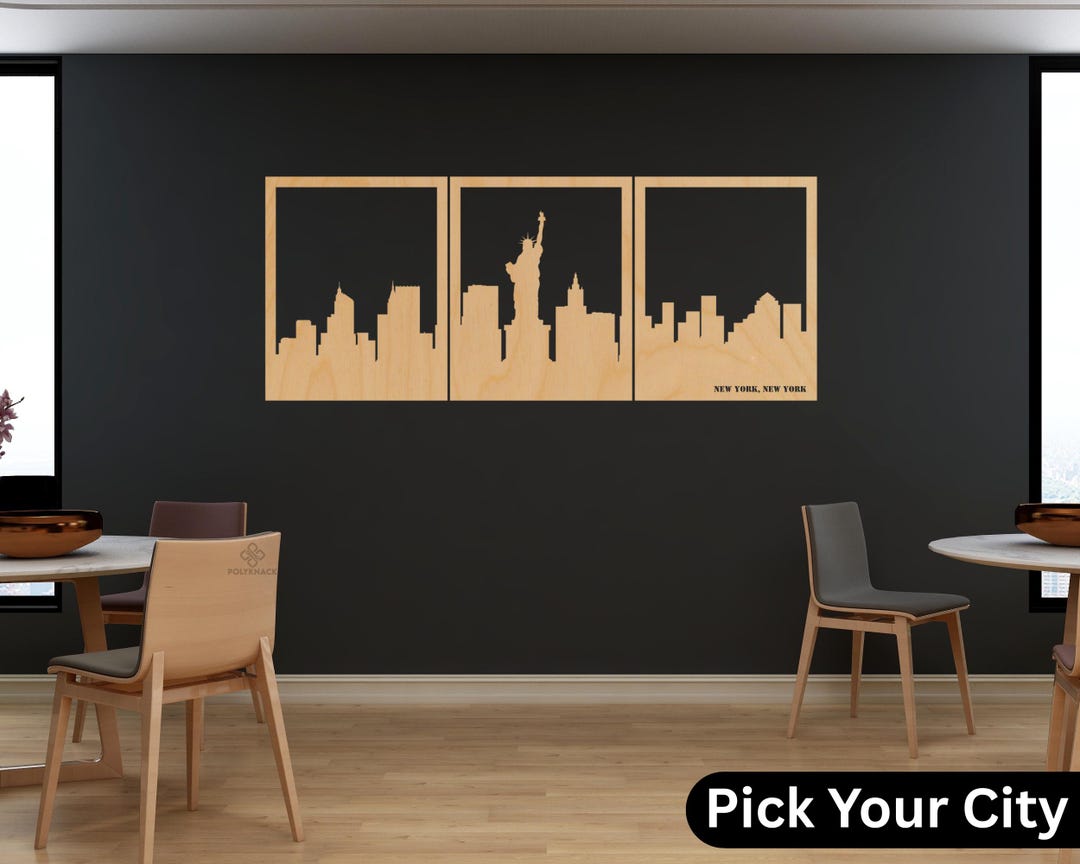 Triptych Wall Art, City Skyline Wall Decor, New York Skyline Art ...