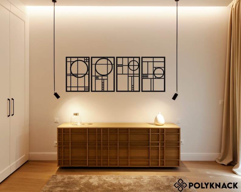 Mid Century Wooden Modern Wall Art Minimalistic Wall Hangings Wood Wall