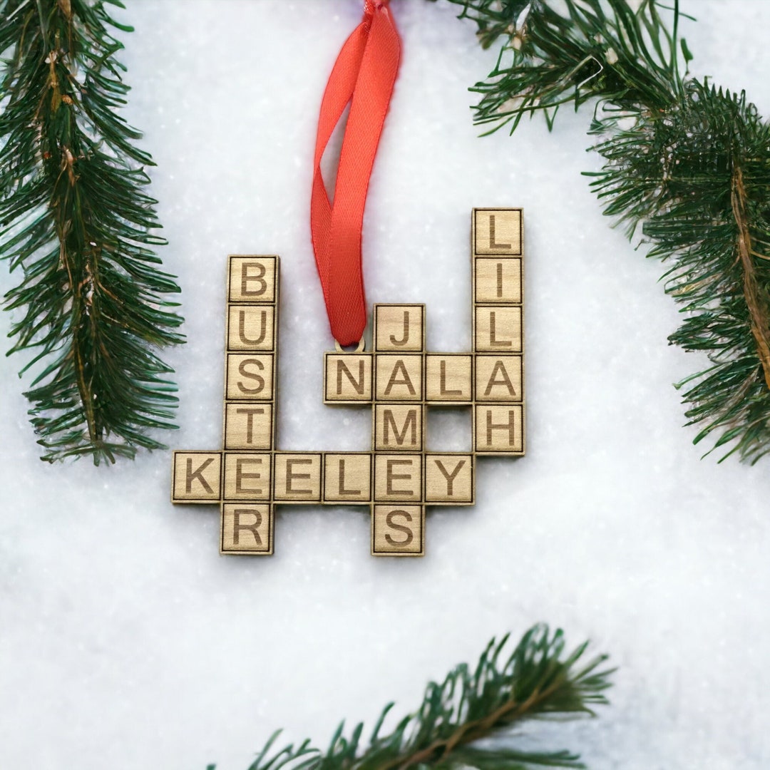 Personalized Family Ornament 2023 Ornament Christmas Gift Crossword