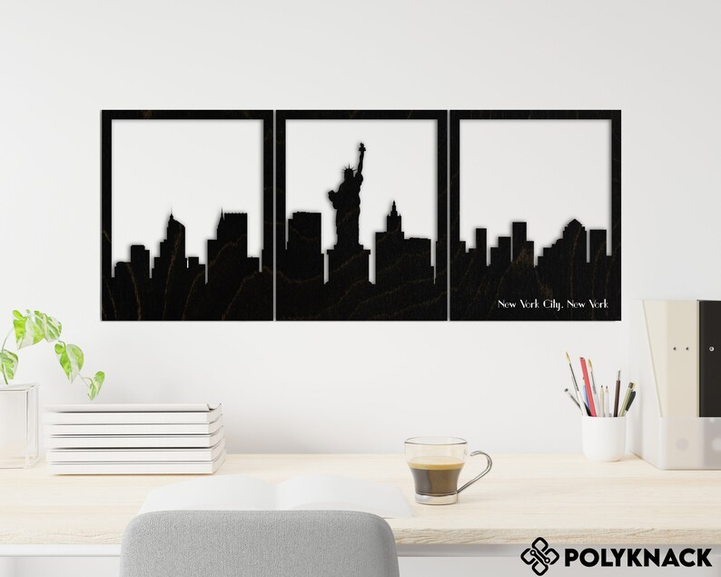 Triptych Wall Art City Skyline Wall Decor New York Skyline Etsy