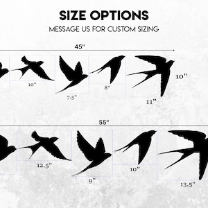 Flock Of Birds Wood Wall Art Set: 5 Wooden Birds, Living Room Wall Decor, Bedroom Wall Decor, 30 Different Color Options image 5