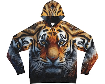 Majestic Tiger Hoodie, Unisex Animal Print Sweatshirt, Wild Cat Apparel for Nature Lovers, Unique Gift for Birthdays, Cozy Fashion Statement