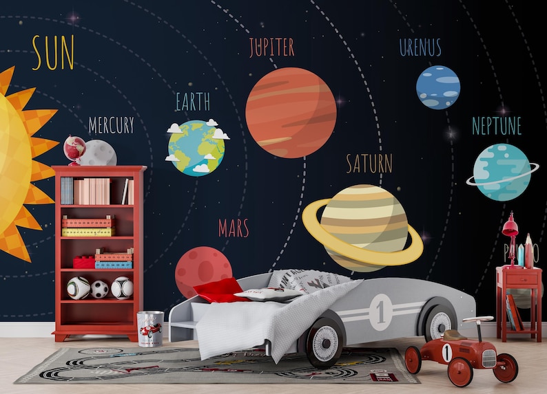 Solar System Peel & Stick Wallpaper – Kids Outer Space Mural - Etsy