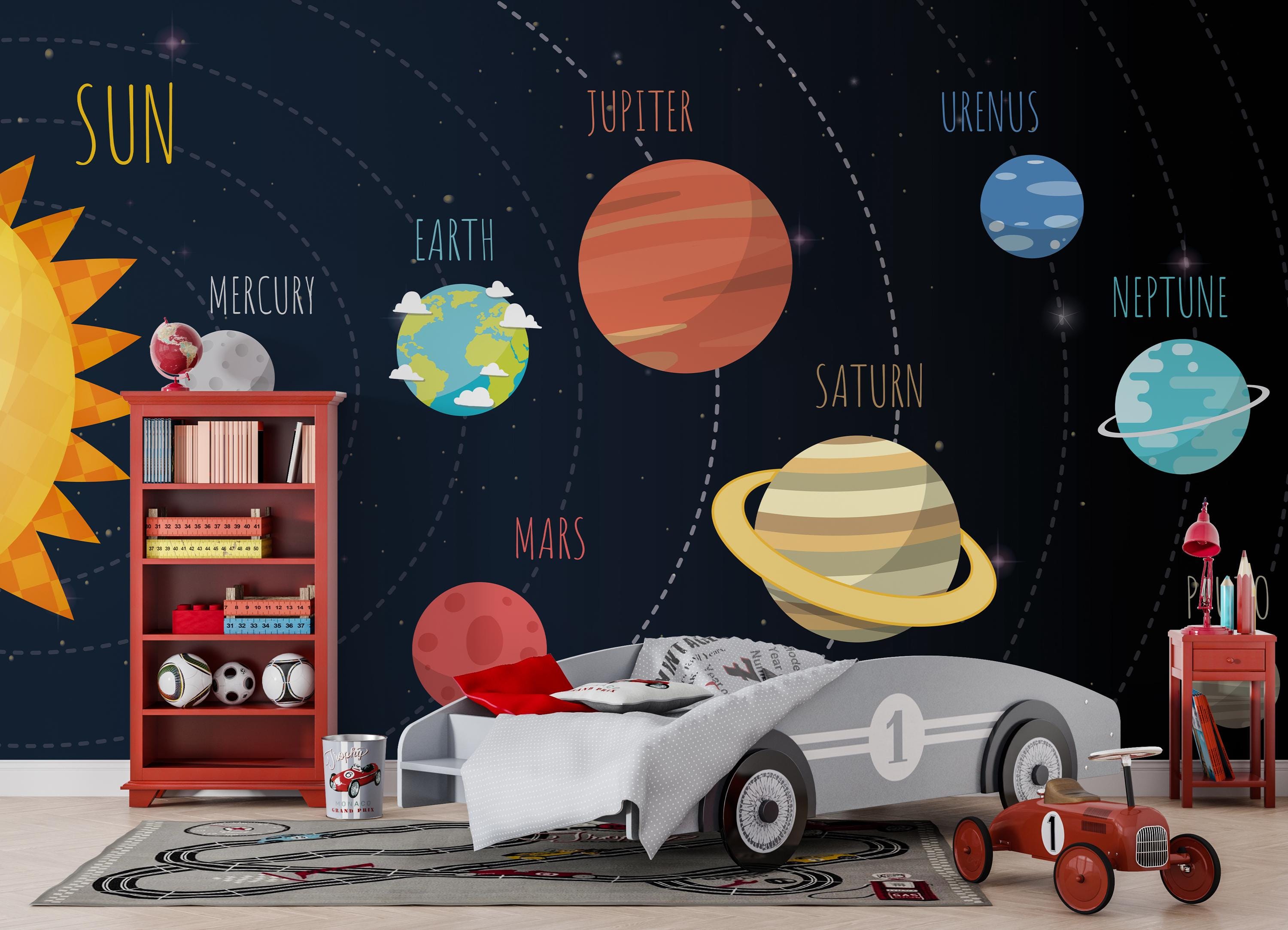 Solar System Peel & Stick Wallpaper – Kids Outer Space Mural - Etsy