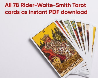 Tarotkaarten, Rider-Waite-Smith, afdrukbaar, alle 78 kaarten voor directe download, 300 dpi, pdf