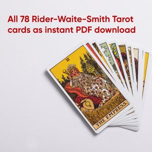 Baraja de Tarot Rider-Waite-Smith, imprimible, 78 cartas para descarga instantánea, 300 dpi, PDF
