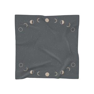 Tarot Spread Cloth with Moon Phases, Tarot Mat, Tarot Reading Cloth, Altar Cloth, Crystal Grid