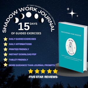 Shadow Work Journal Pages, 15-Days of Guided Exercises, Digital & Printable Download PDF, Shadow Work