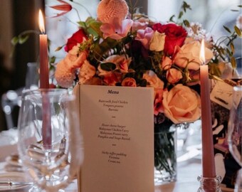 Pink Tapered Dinner Candles: 9-Inch Tall Wedding Candle Sticks