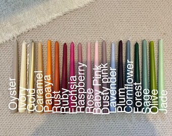 10 Inch Tapered Dinner Candles: Non Drip, 7 Hour Burn, Wedding Candles