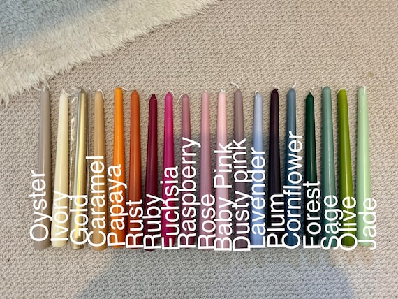 10 Inch Tapered Dinner Candles: Non Drip, 7 Hour Burn, Wedding Candles