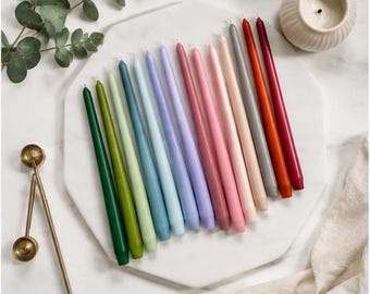 10 Inch Tapered Dinner Candles: Non Drip, 7 Hour Burn, Wedding Candles