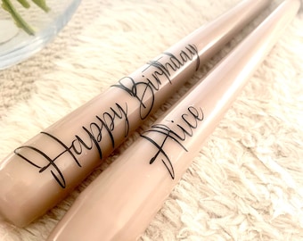 Personalised Taper Dinner Candles | Tall Taper Candles | Wedding Candles | Candle Stick | Non Drip | 9inch Candle | Gift | Gift for her