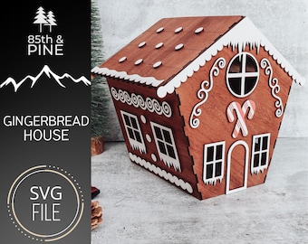 Gingerbread House SVG - Digital File Gingerbread House - Laser File for Glowforge