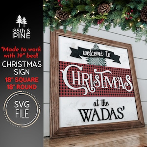 Christmas Sign SVG - 18&quot; Sign for Lasers - Digital File Christmas Sign - SVG Christmas Door Sign - Laser File for Glowforge