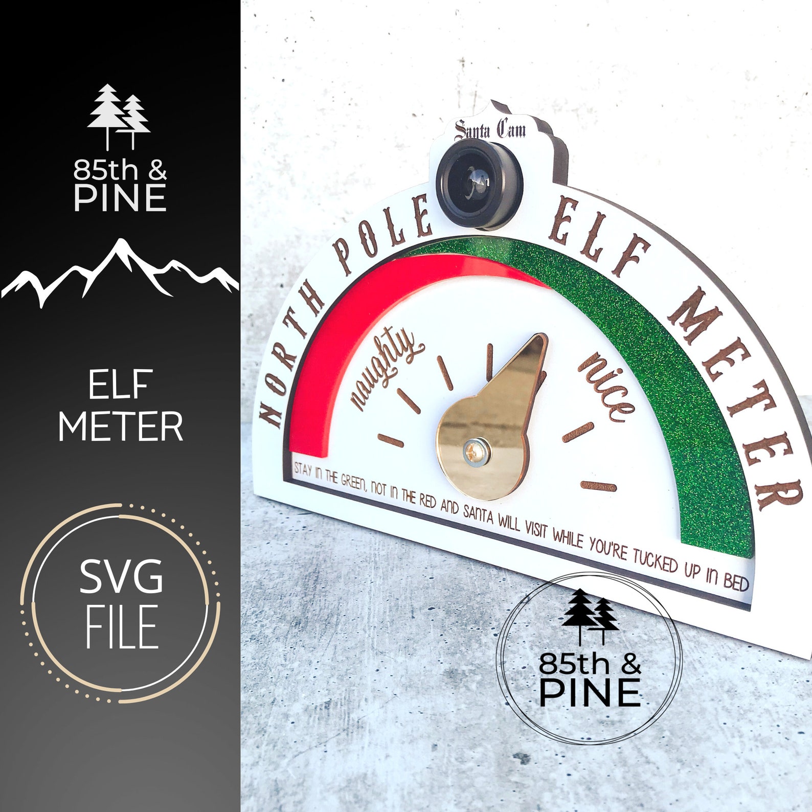 Elf Meter SVG - Santa Cam SVG - Elf on the Shelf Ideas - Laser File for ...