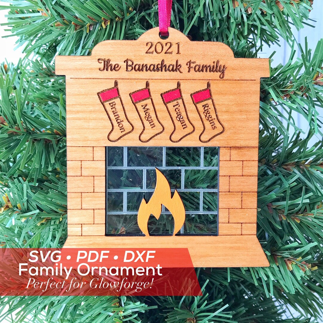 Fireplace Family Ornament SVG Fireplace Ornament Digital File Digital