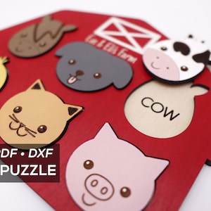 Bauernhof Puzzle SVG - Laser File Puzzle - Lasercut Datei für Glowforge