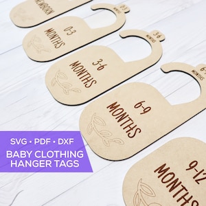 Baby Clothing Hanger Tags SVG - Laser File for Glowforge