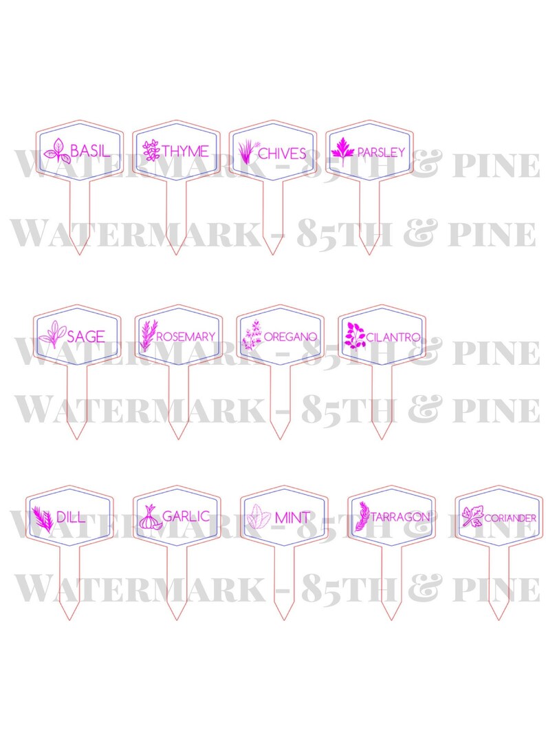 Garden Stakes SVG Laser Cut Garden Stakes Digital File Etsy