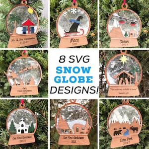 8 Schneekugel Ornament Dateien SVG - Laser Datei - Glowforge - Laser Machines