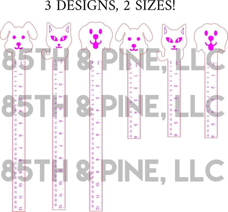Animal Rulers SVG 3 Designs Digital File for Rulers - Etsy