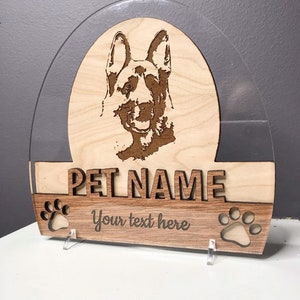 Archivo SVG de conmemoración de mascotas - Retrato de mascota grabado SVG - Archivo digital para Glowforge
