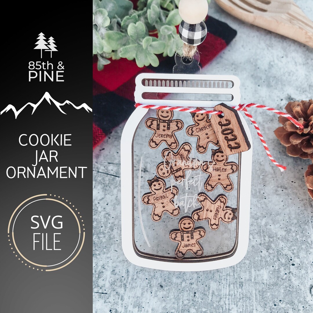 Cookie Jar Ornament SVG - Digital File Cookie Jar - Gingerbread Cookie ...