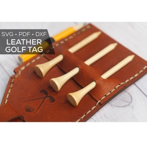 Etiqueta de golf de cuero SVG - Archivo digital para etiqueta de golf - Archivo para máquina láser y Glowforge