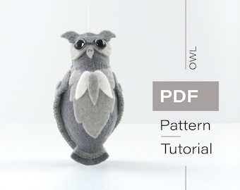 Felt Owl Pattern & Tutorial (pdf) -  Woodland Animals / Baby Mobile Felt Pattern / Felt Forest Animals / Owl Sewing Pattern