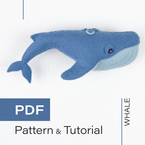 Felt Whale Pattern & Instructions (pdf) - Baby Mobile Felt Pattern / Felt Sea Creatures / Whale Sewing Pattern