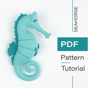 Felt Seahorse Pattern & Instructions (pdf) - Baby Mobile Felt Pattern / Felt Sea Creatures / Seahorse Sewing Pattern