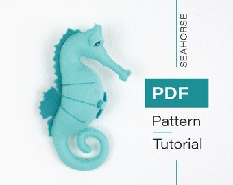 Felt Seahorse Pattern & Instructions (pdf) - Baby Mobile Felt Pattern / Felt Sea Creatures / Seahorse Sewing Pattern