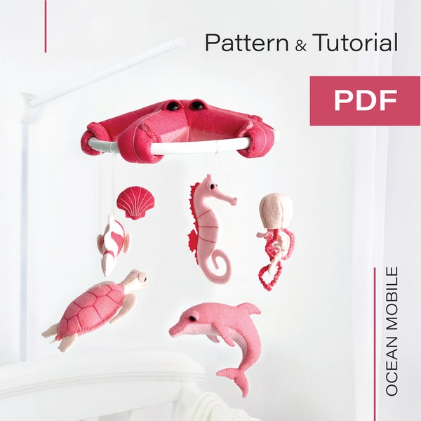 Ocean Mobile Pattern & Instructions (pdf) / Felt Mobile / Baby Mobile / Sea Star / Starfish