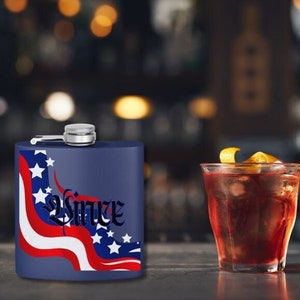 Personalized American Flag Flask,British Stainless Steel Flask,Custom Flask, Groomsmen Gift Flask,Whiskey Flask,Barware Accessory
