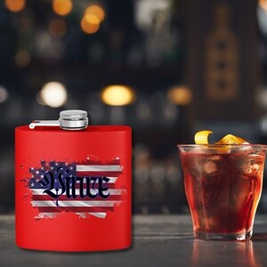 Personalized American Flag Flask,British Stainless Steel Flask,Custom Flask, Groomsmen Gift Flask,Whiskey Flask,Barware Accessory
