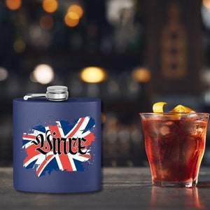 Personalized American Flag Flask,British Stainless Steel Flask,Custom Flask, Groomsmen Gift Flask,Whiskey Flask,Barware Accessory