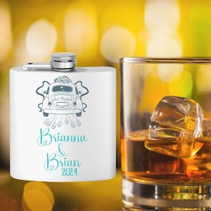 Personalized Just Married Flask,Stand by my Side Bridesmaid Stainless Steel Flask,Custom Flask, Groomsmen Gift Flask,Hip Flask,Whiskey Flask